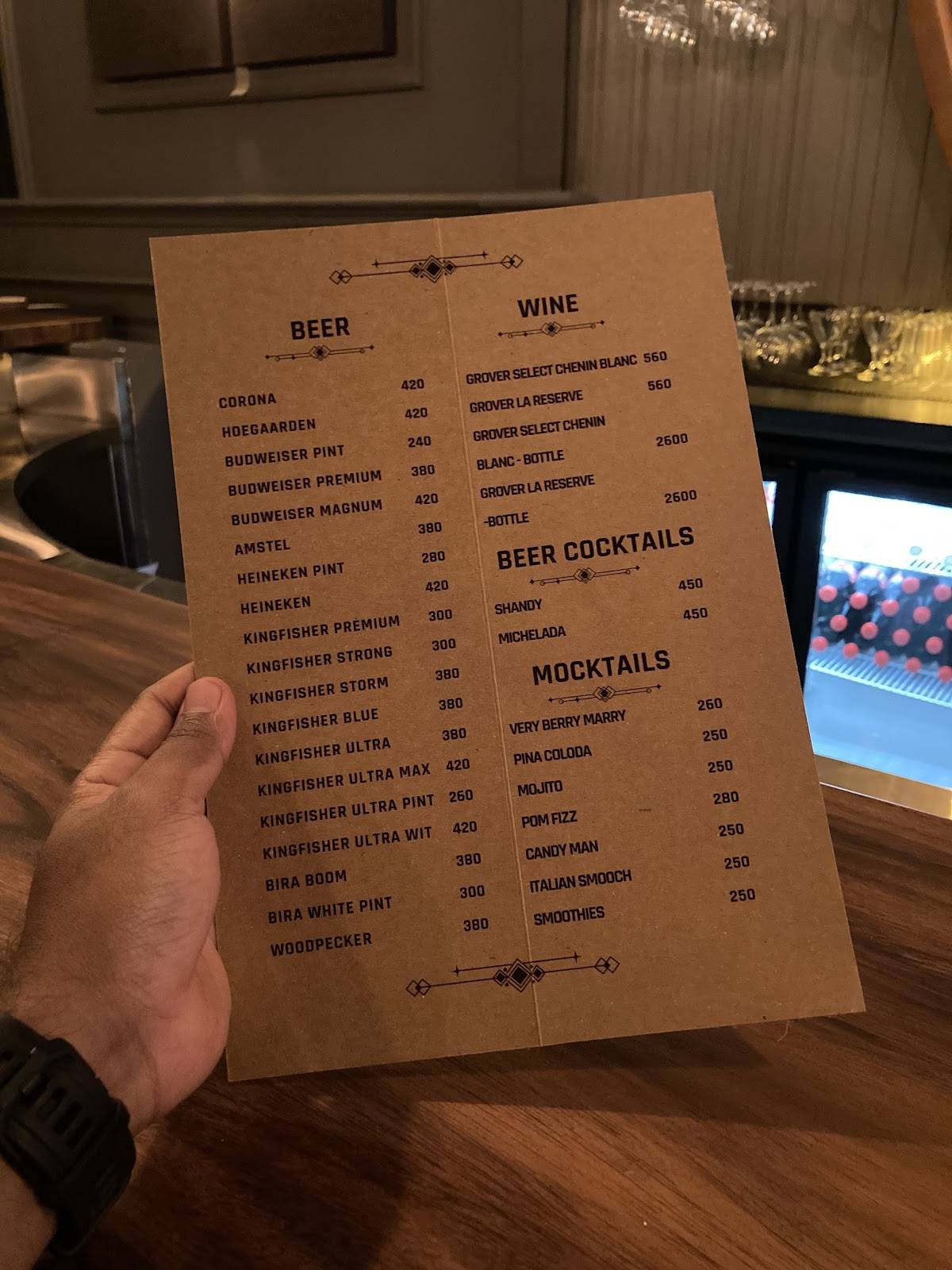 Benhur Beer and Wine Parlour menu