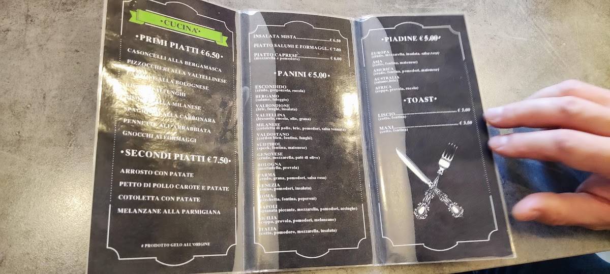 Menu di Escondido Snc Di Belleni Lorenzo & C. 