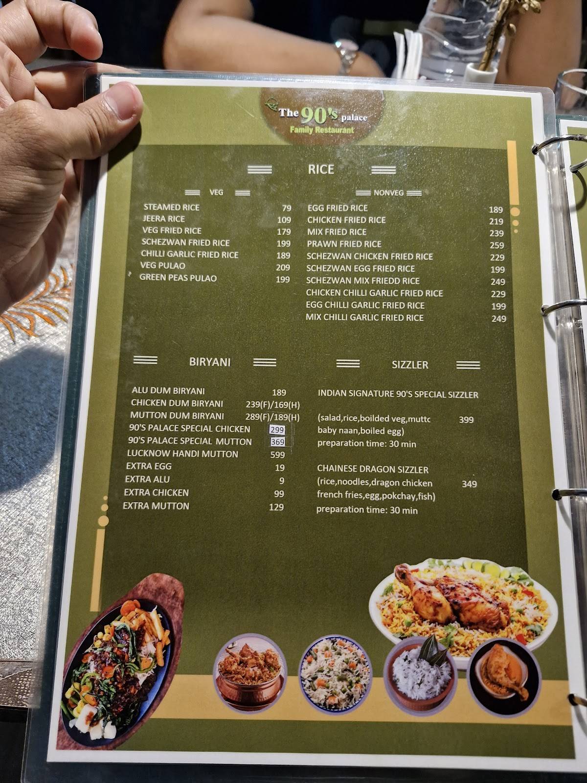 The 90's Palace - Family Restaurant menu