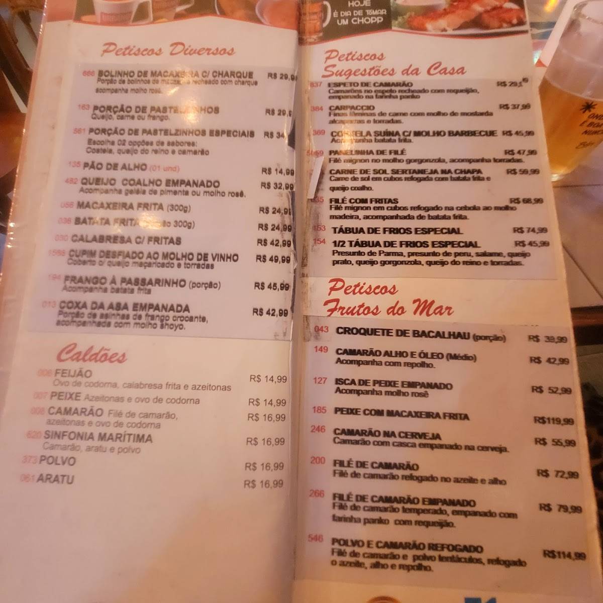 Beto's Bar cardápio