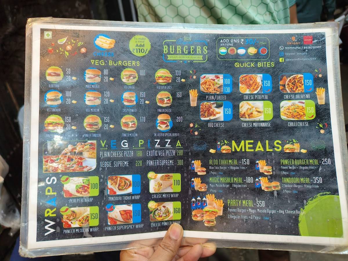 Beyond Burgers menu