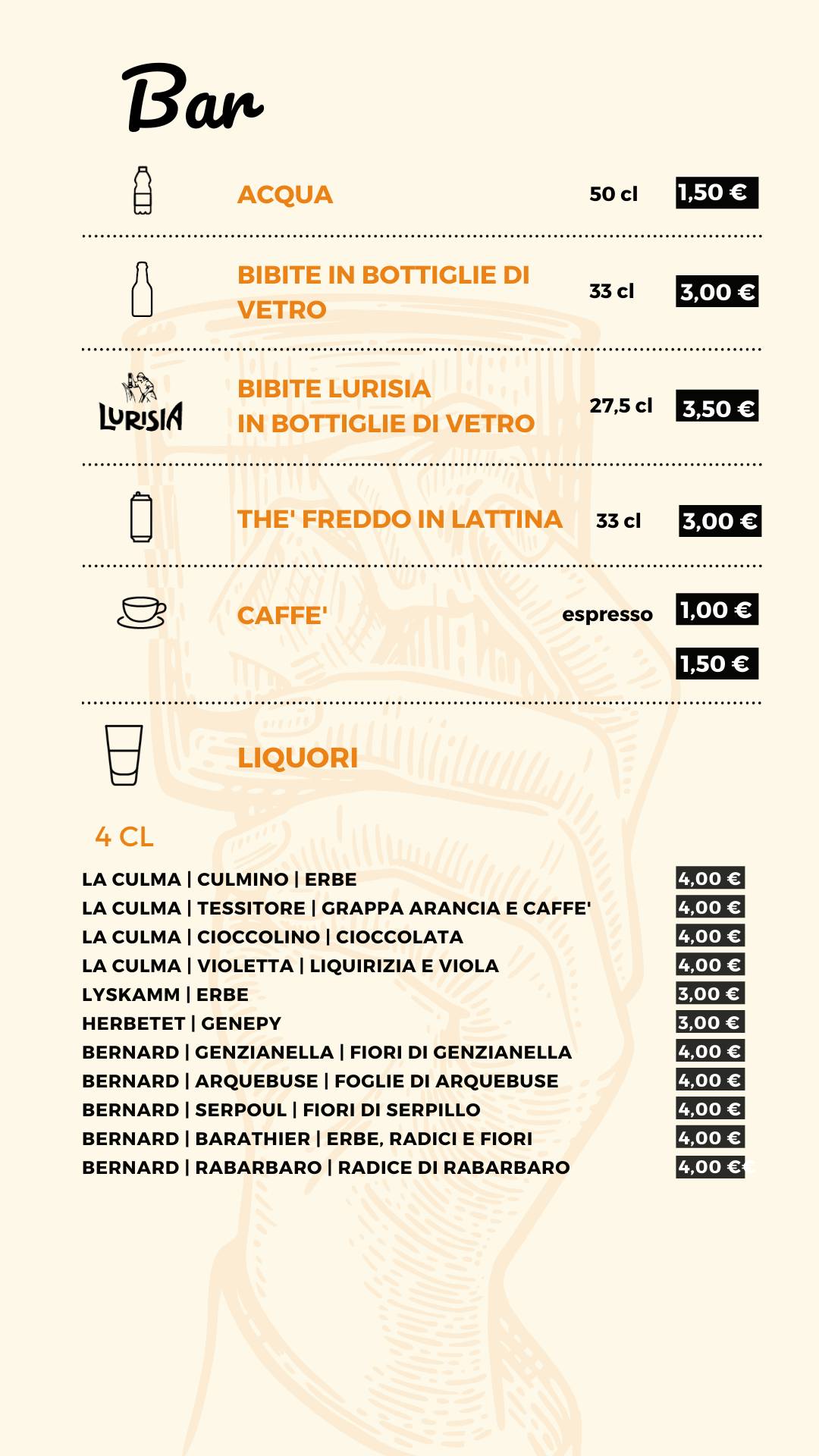 Menu di Binario Zero 