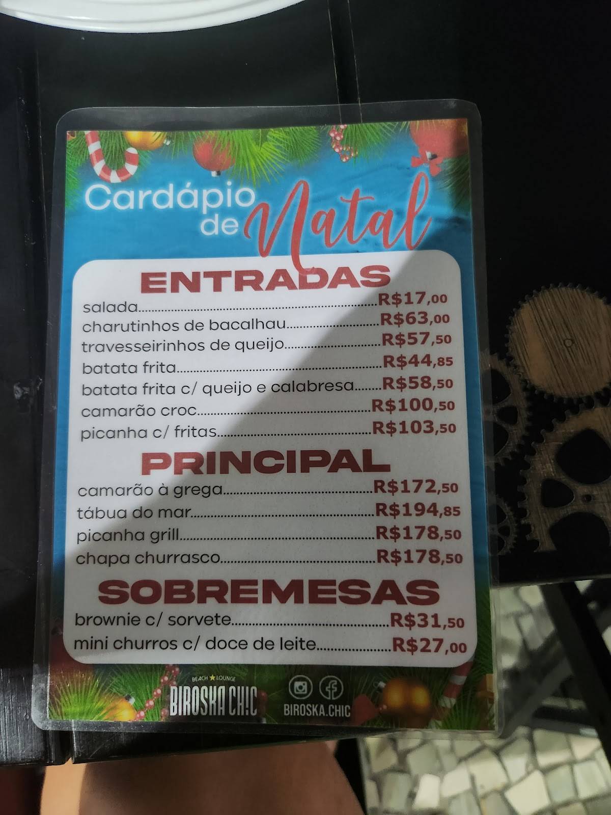 Biroska Chic - Bar & Restaurante cardápio