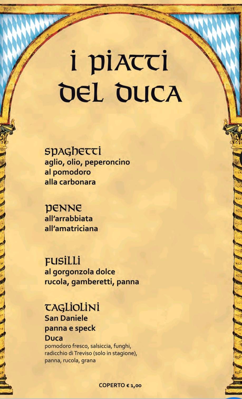Menu di Birreria Pizzeria Duca D'Arcano 