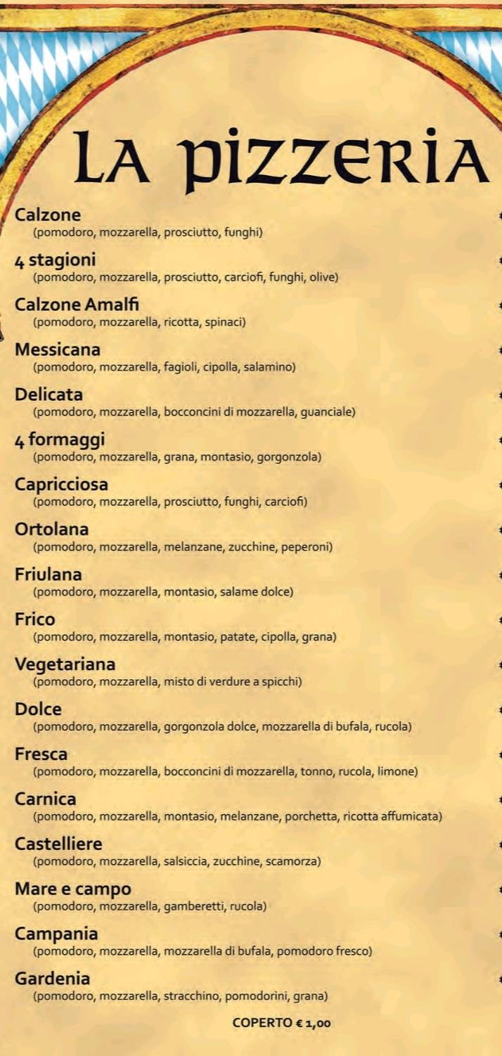 Menu di Birreria Pizzeria Duca D'Arcano 