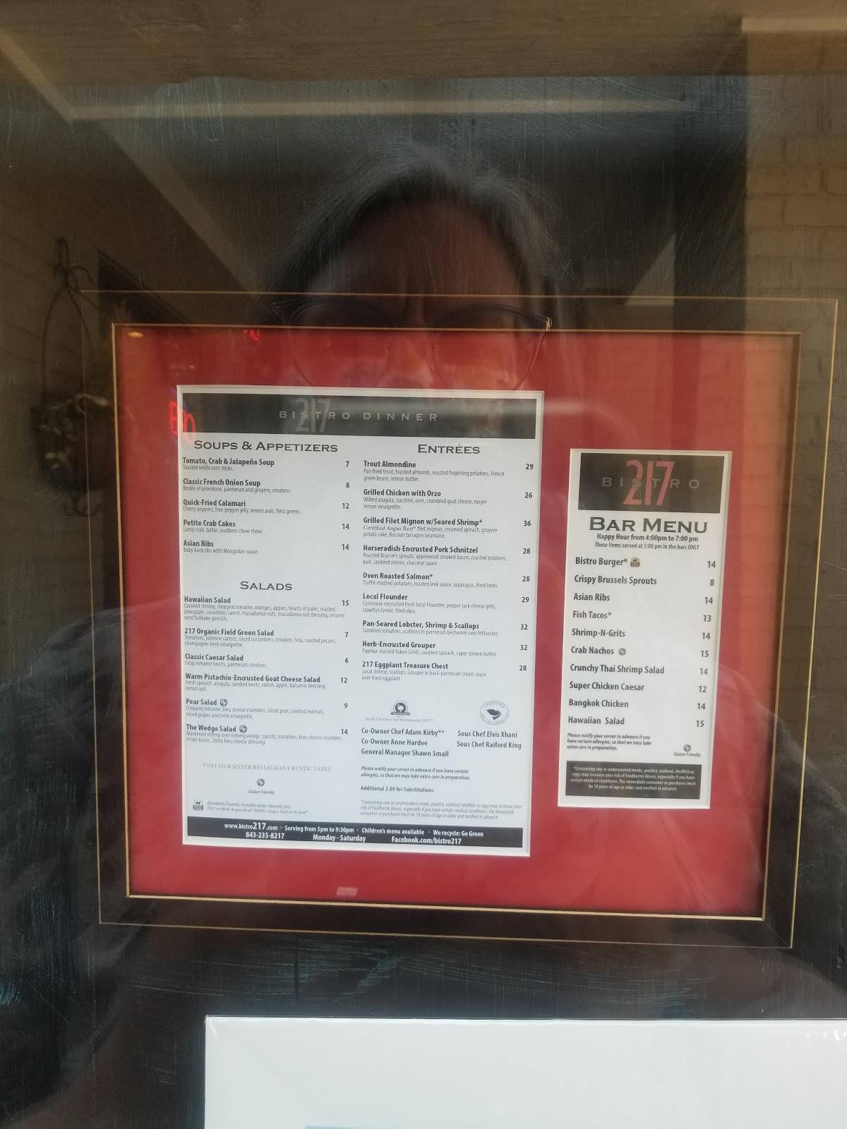 Menu at Bistro 217 pub &amp; bar, Pawleys Island