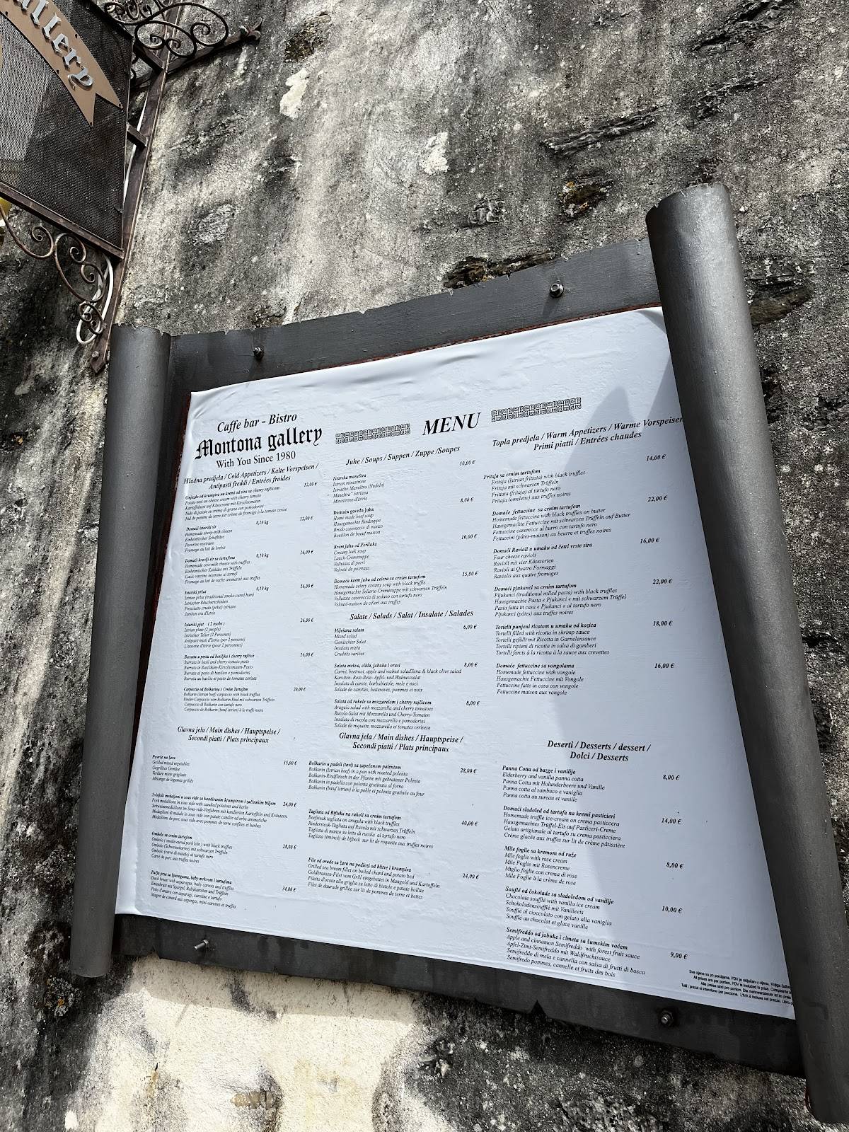 Menu di Bistro Bar Montona Gallery 