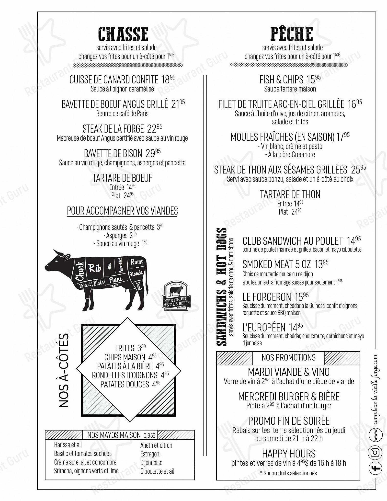 Bistro de la Forge dans Rimouski - Menu