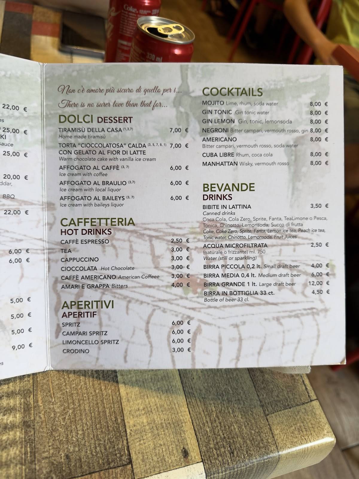Menu di Bistrot Restaurant Antichi Sapori 