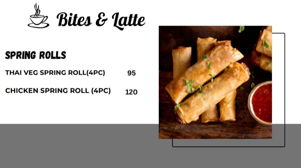 Bites and Latte menu