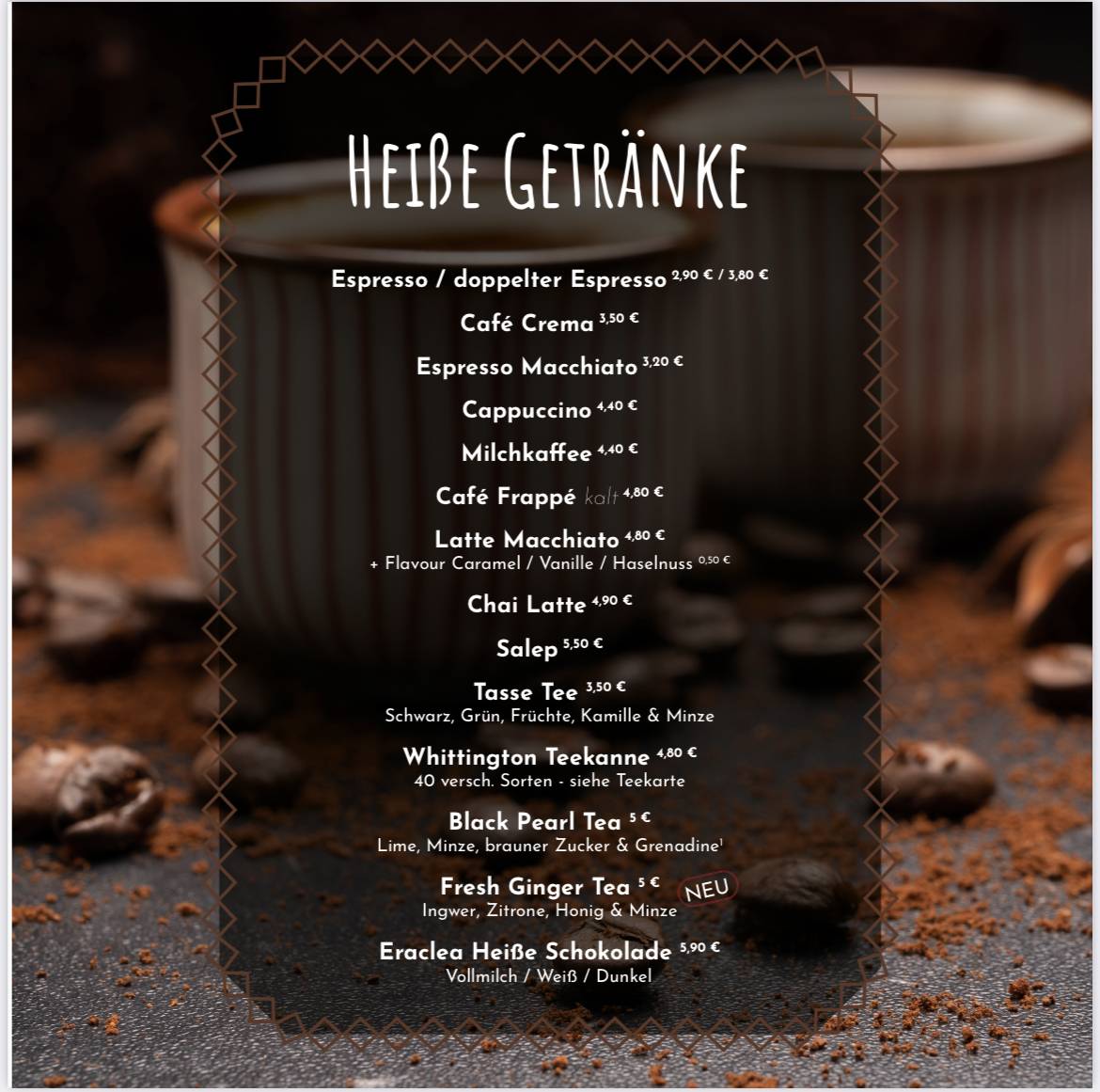 Menu de Black Pearl Shisha & Cocktail Lounge