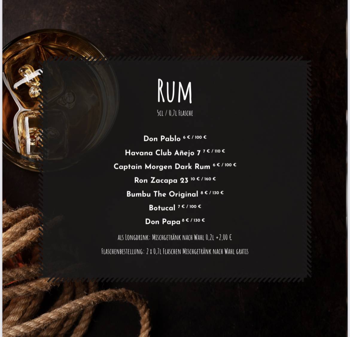 Menu de Black Pearl Shisha & Cocktail Lounge