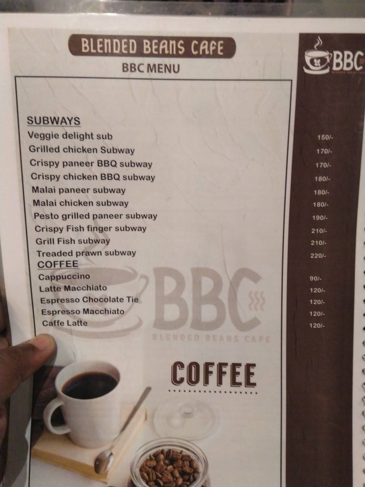 Menu at Blended Beans Cafe, Vizianagaram, 4C7F+Q58