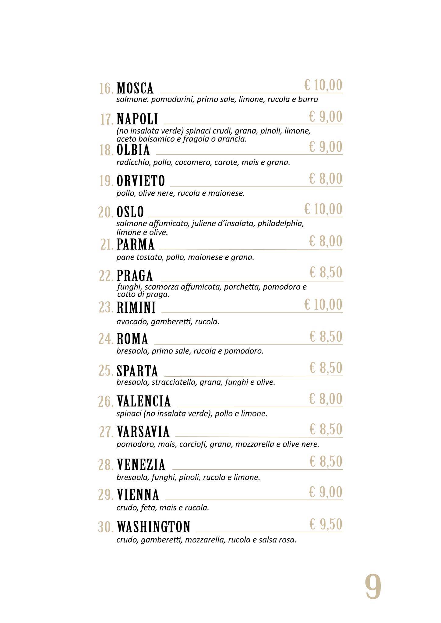 Menu di Bobos Wine Bar 