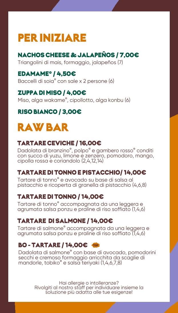 Menu di Bomaki Sanzio 