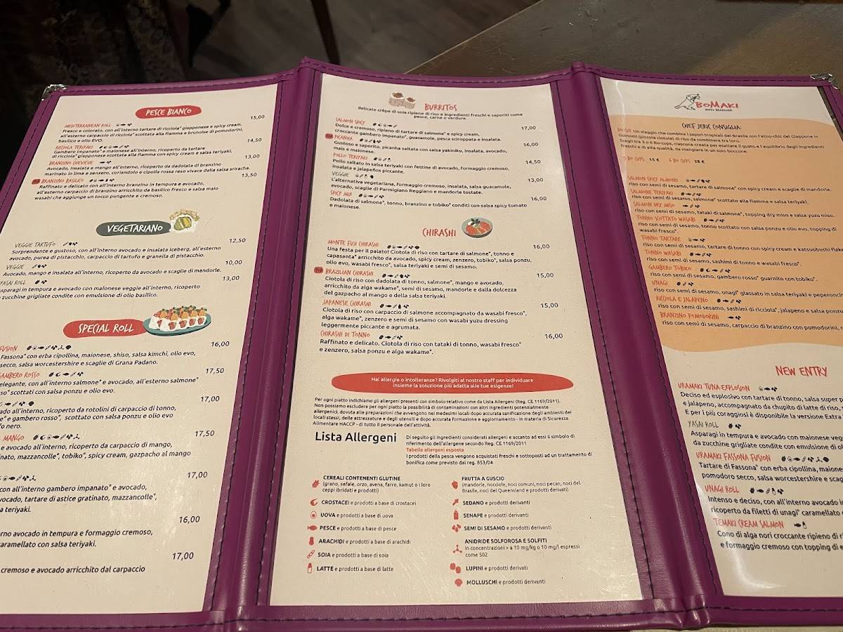 Menu di Bomaki Sanzio 