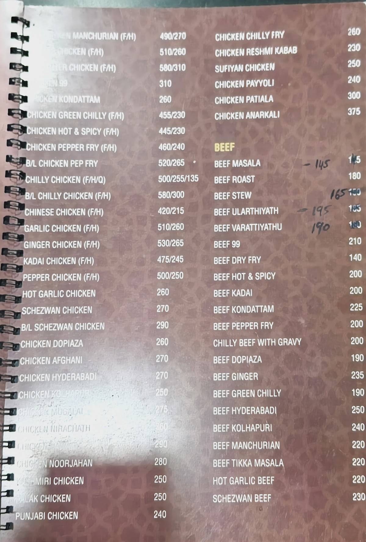 Bombay Restaurant menu