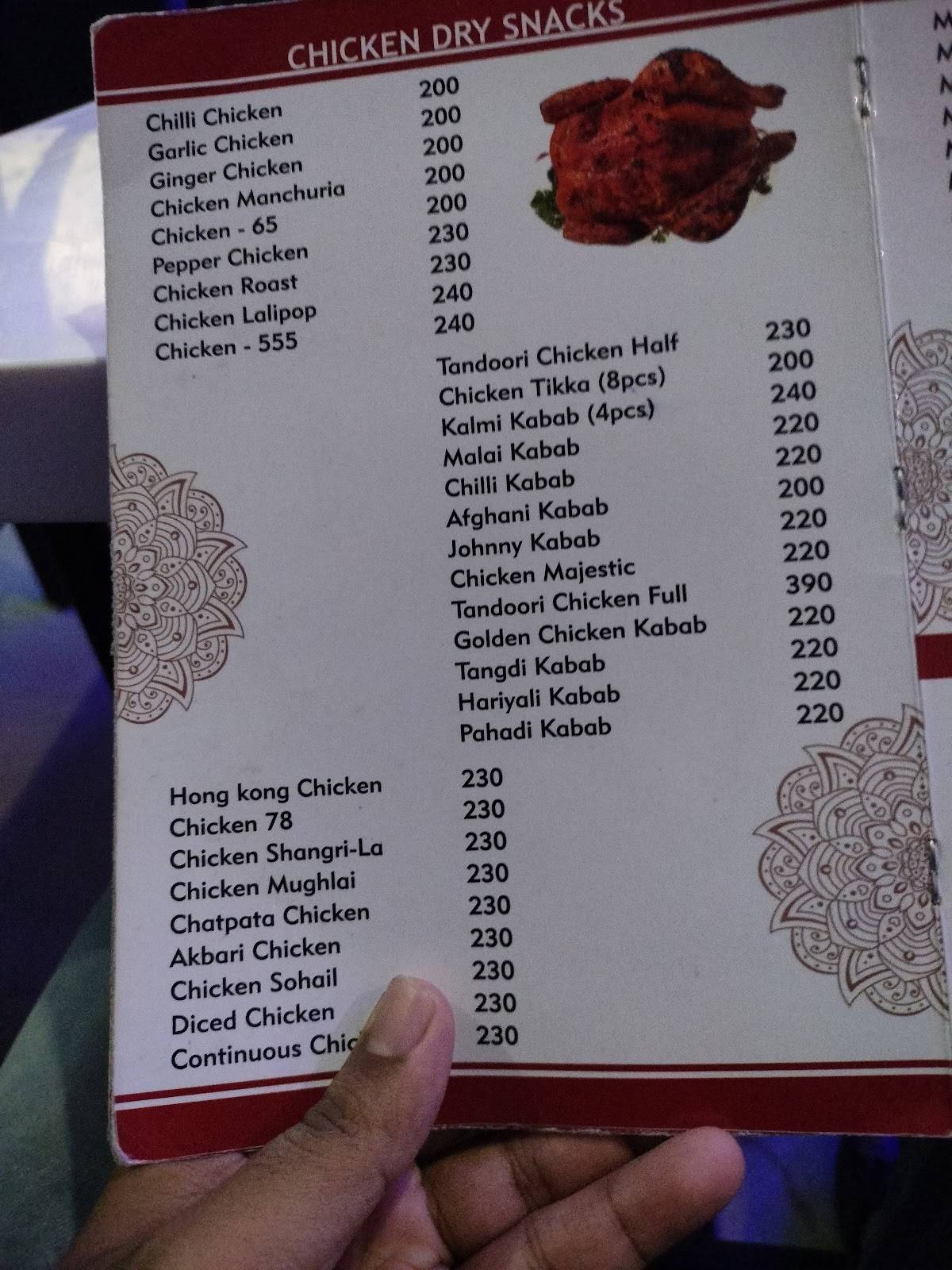Bombay Restaurant menu
