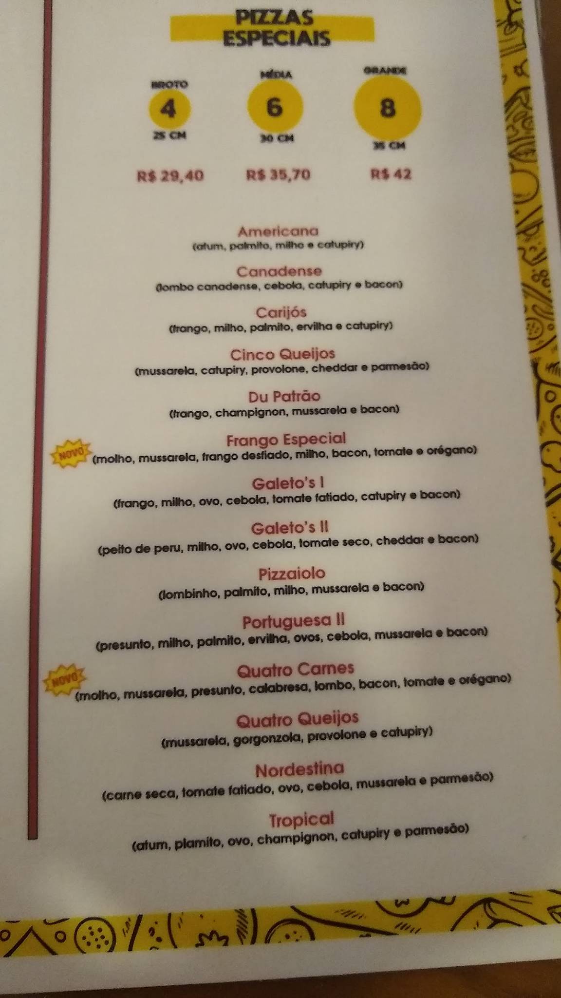 Bonna Pizza cardápio