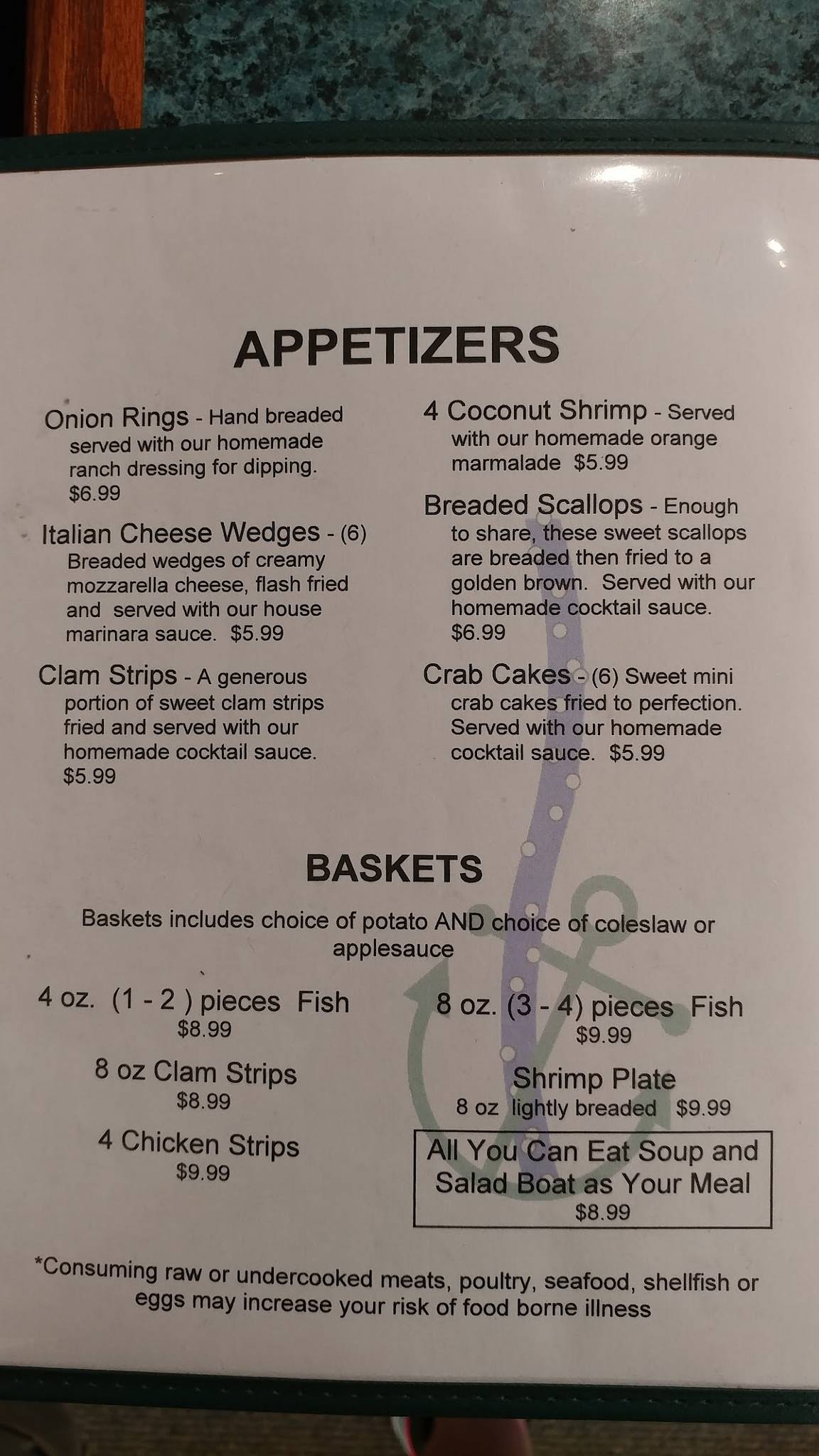 Menu at Boondocks desserts, Syracuse