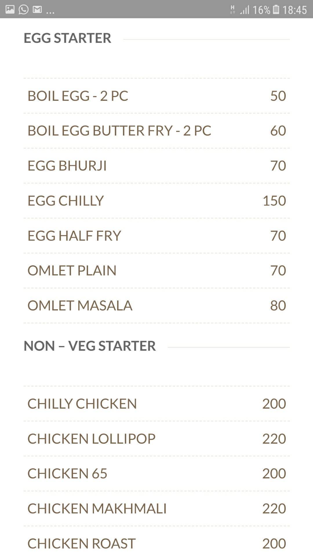 Boozer's Bar menu