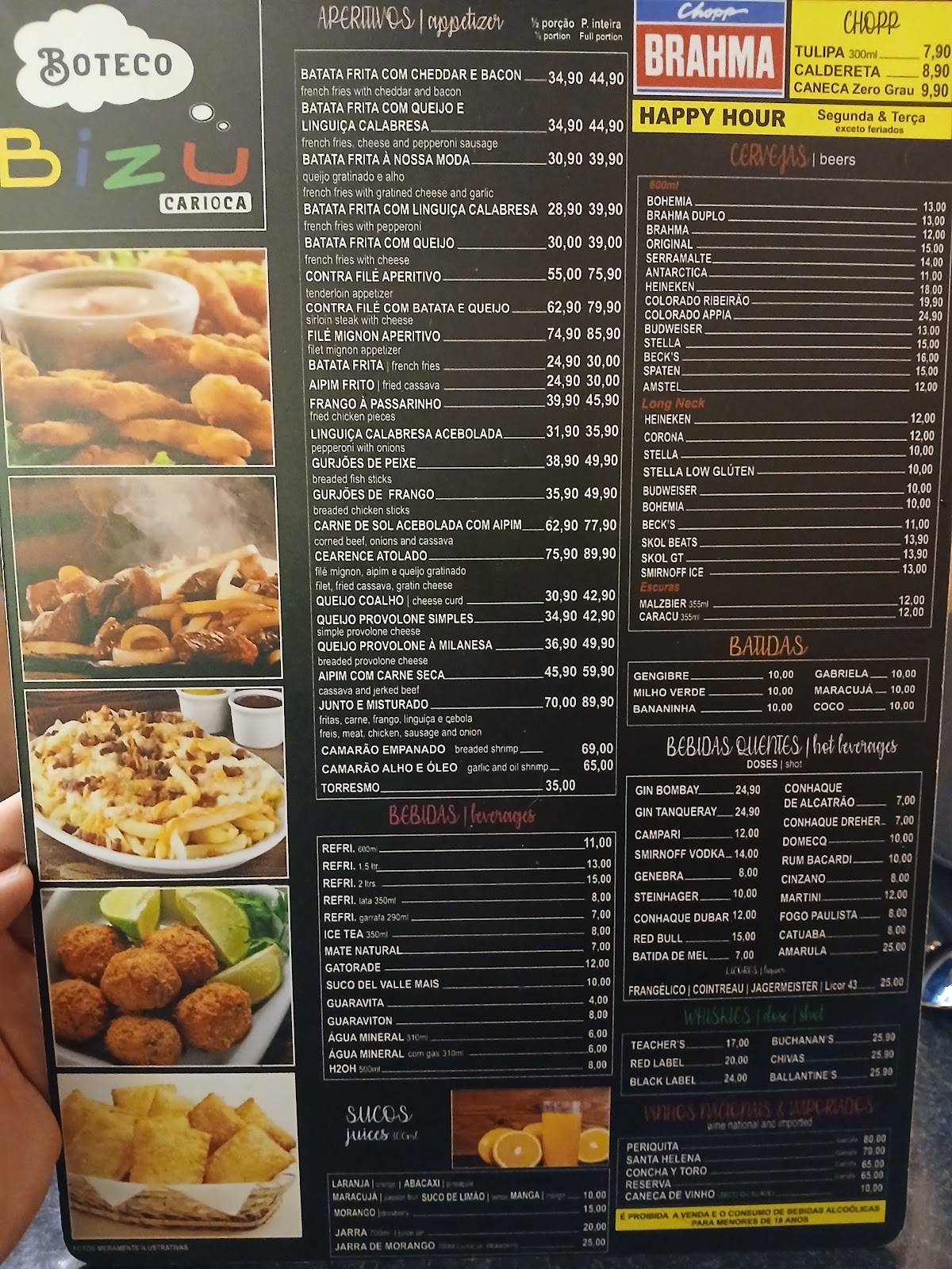 Boteco Bizu Carioca cardápio