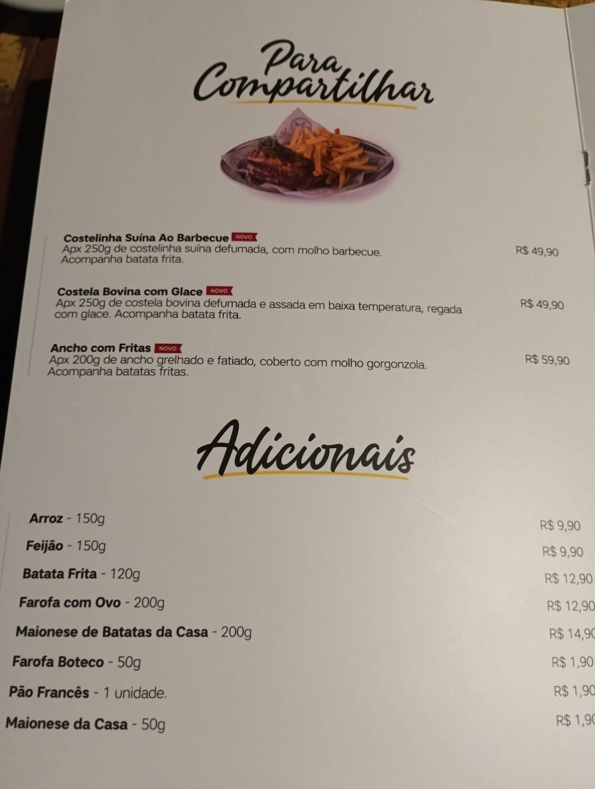 Boteco Curitiba - Novo Mundo cardápio