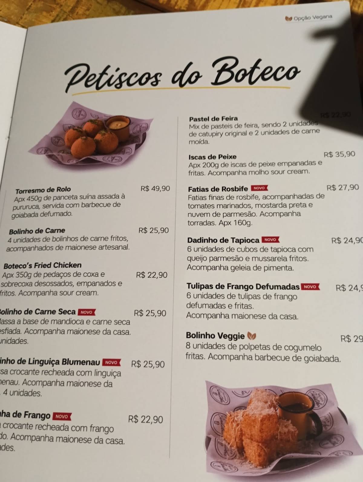 Boteco Curitiba - Novo Mundo cardápio