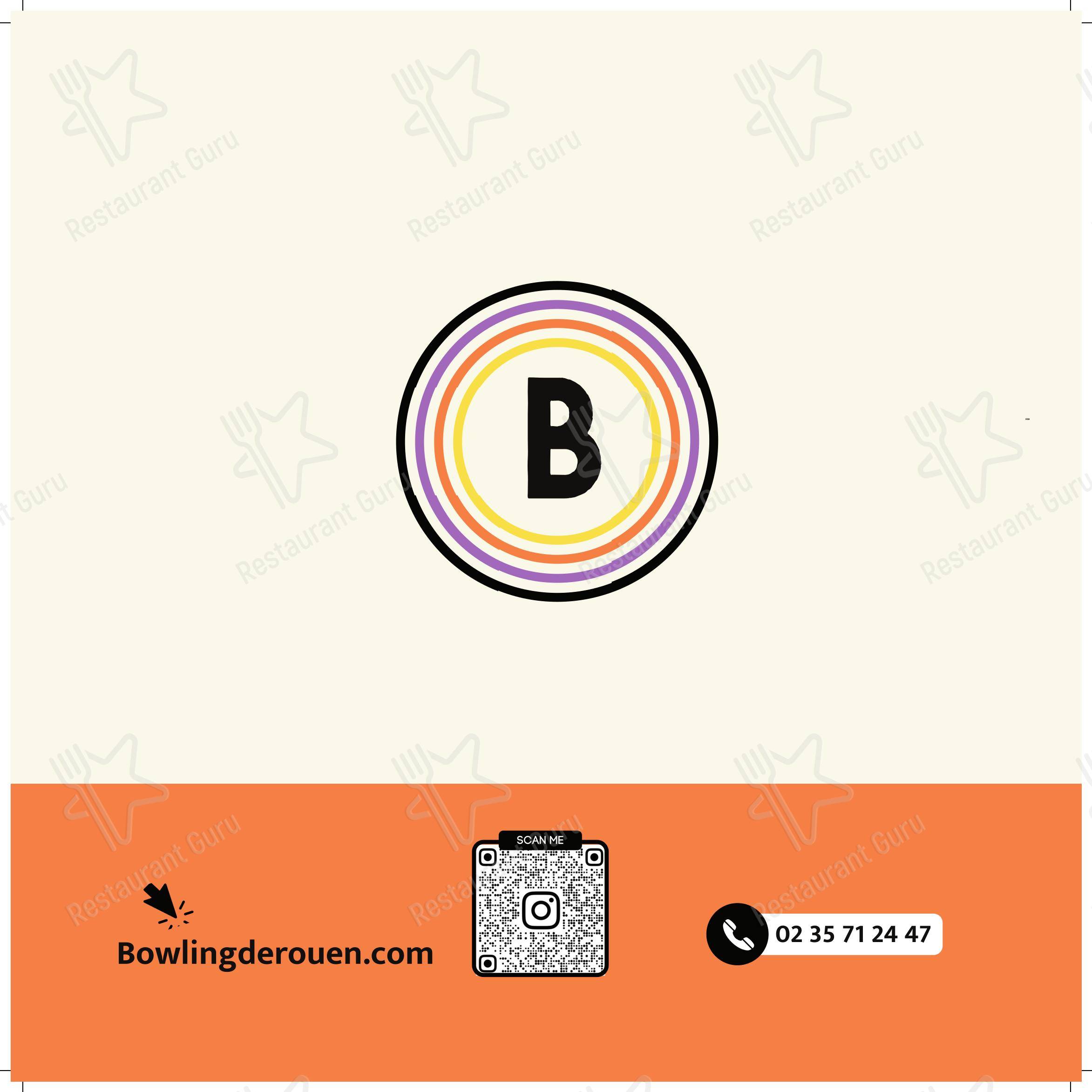 Menu pour Bowling de Rouen - Menu