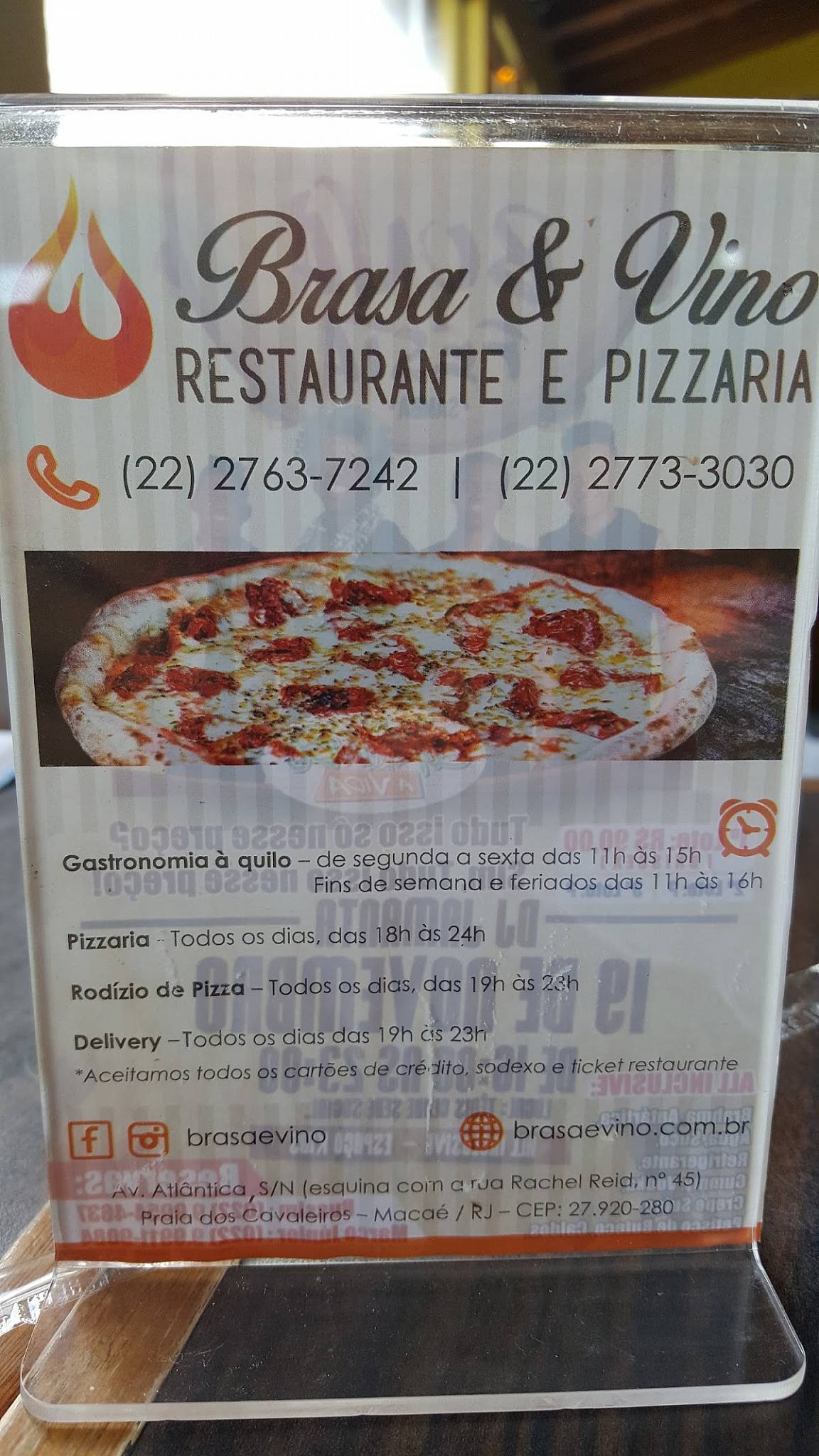 Brasa & Vino cardápio