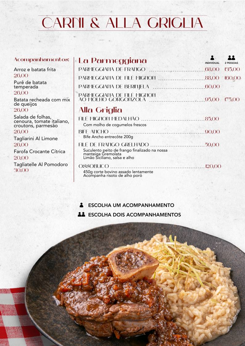 Nonna Augusta Trattoria: Comida Italiana Asa Norte Brasília cardápio