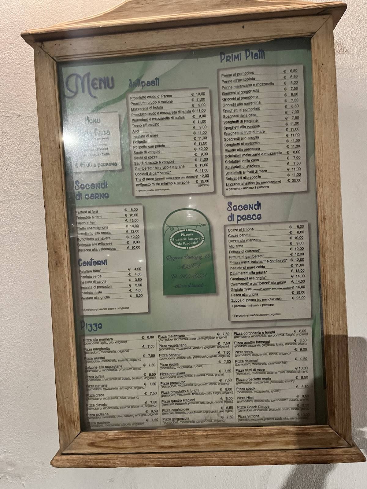 Menu di Brasserie Busseyaz 