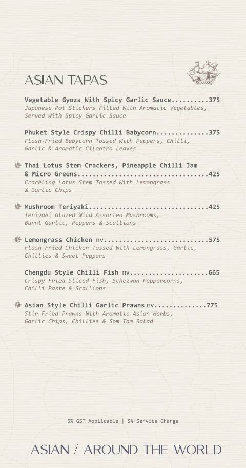 Bridge Bistro Bar menu