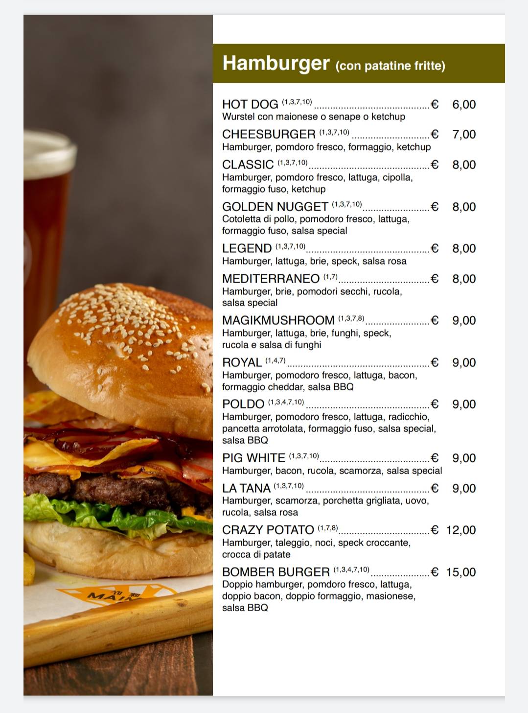 Menu di Legend's Pub 