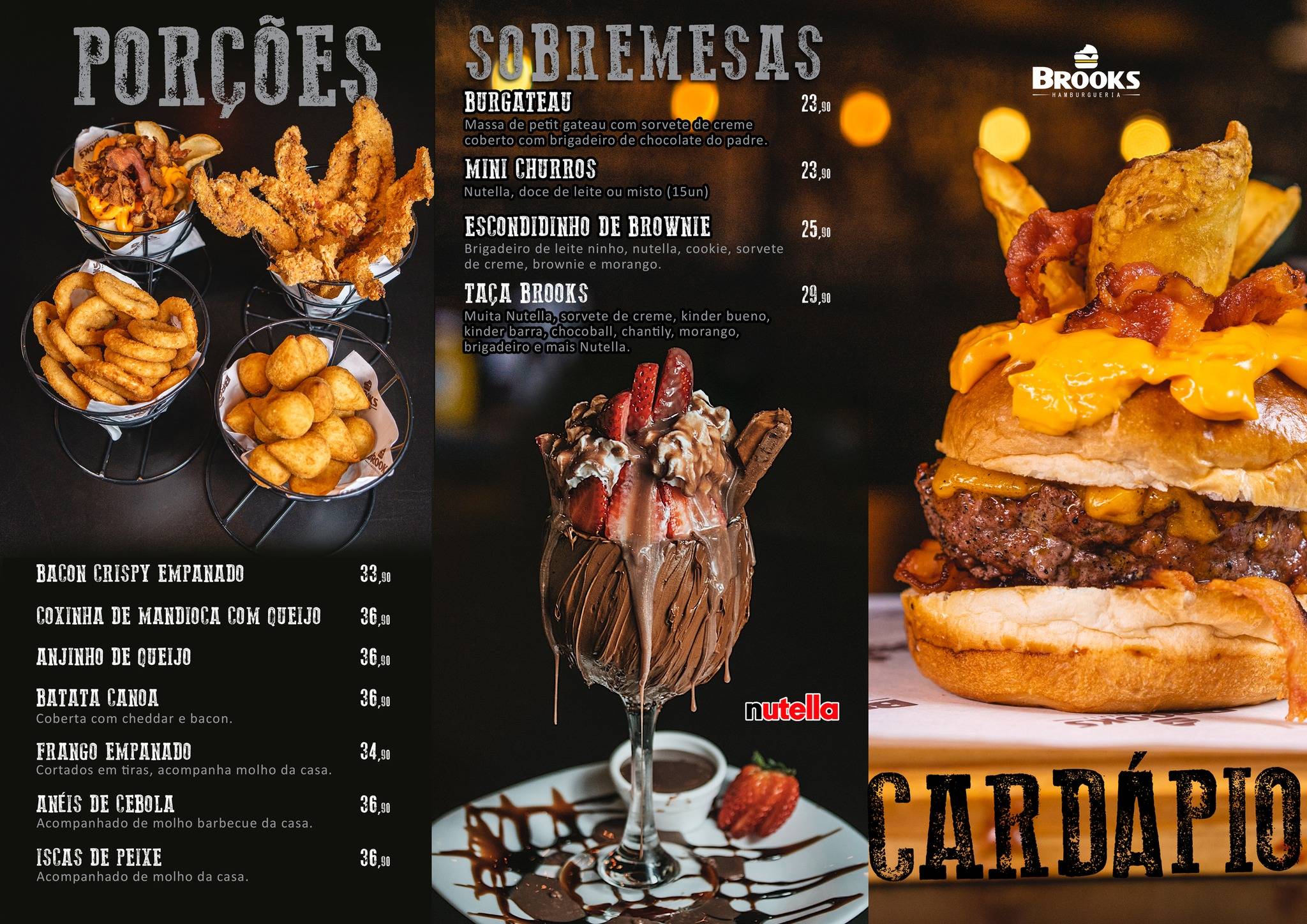 Brooks Hamburgueria Araçatuba cardápio