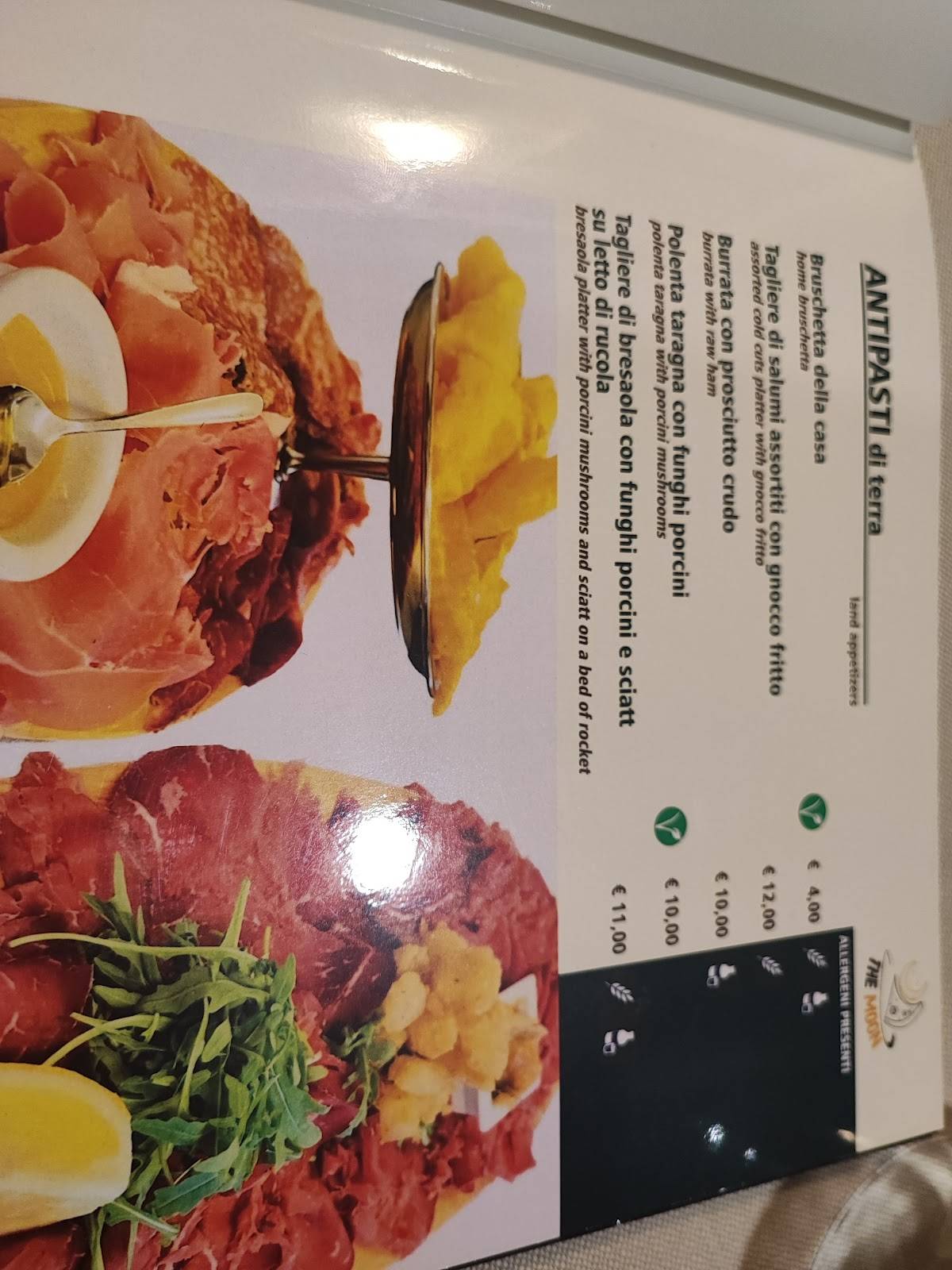 Menu di The moon ristorante,pizzeria 