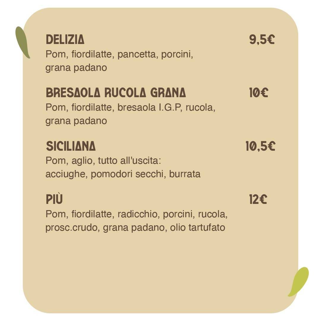 Menu di Brumi Pizza 
