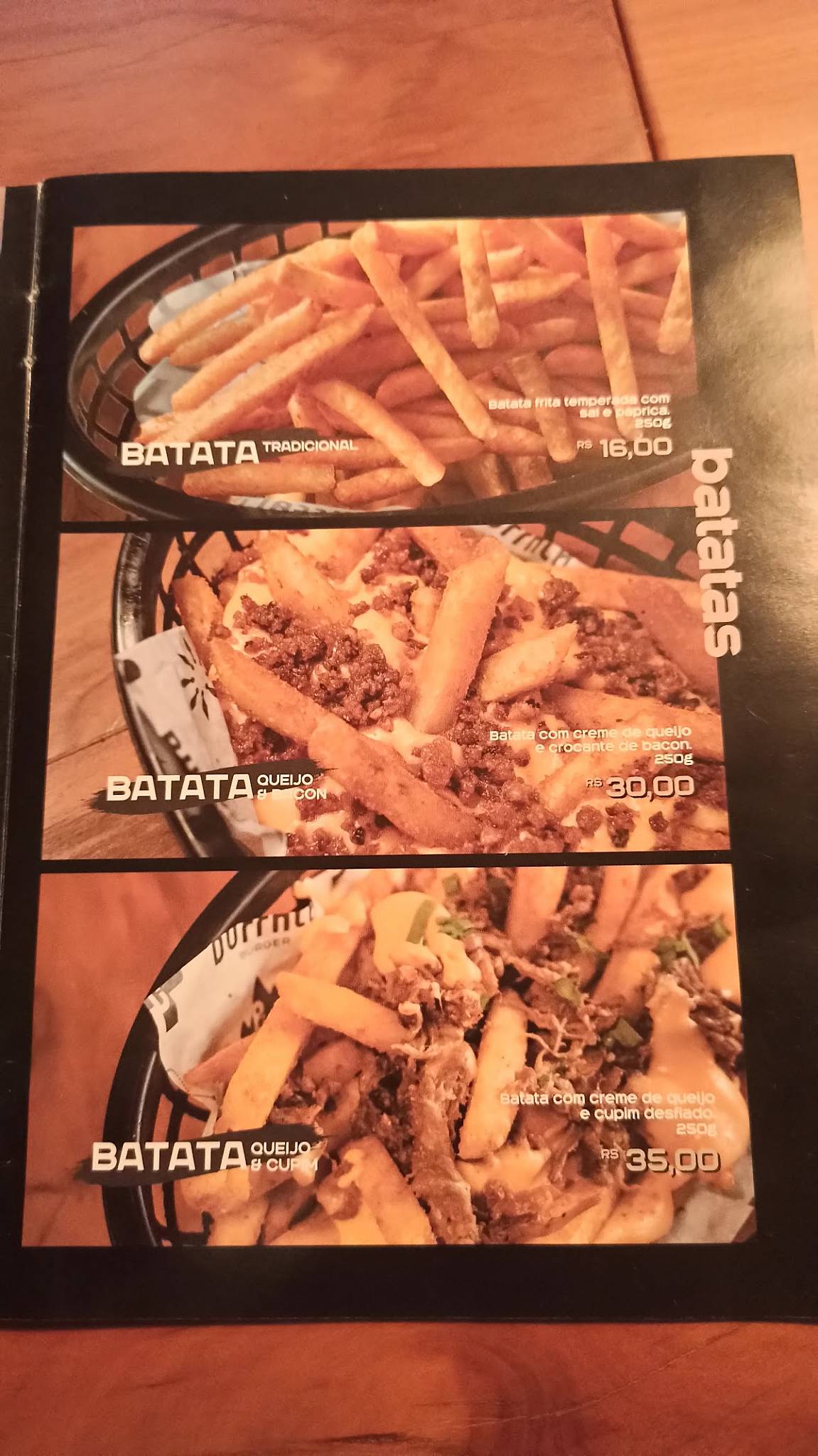 Beak Burguer cardápio