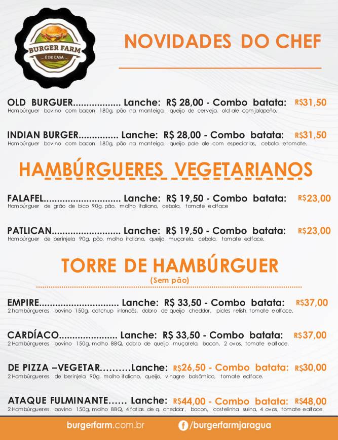Burger Farm cardápio