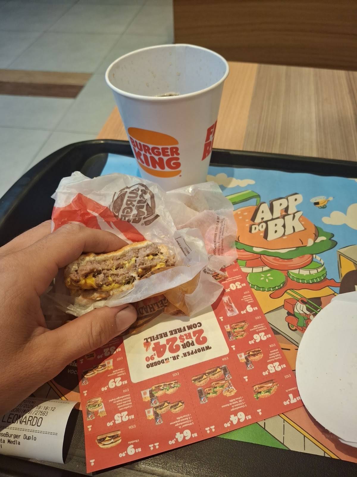 Burger King cardápio
