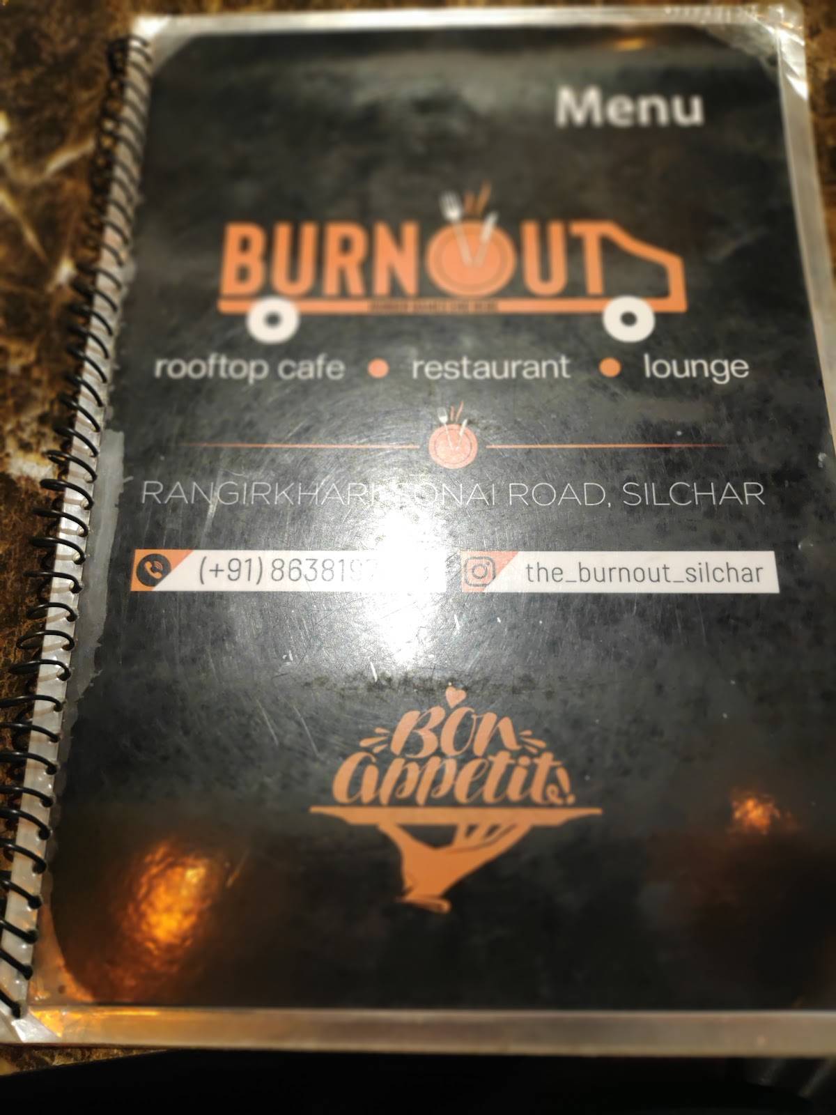 Burnout Cafe & Restaurant menu