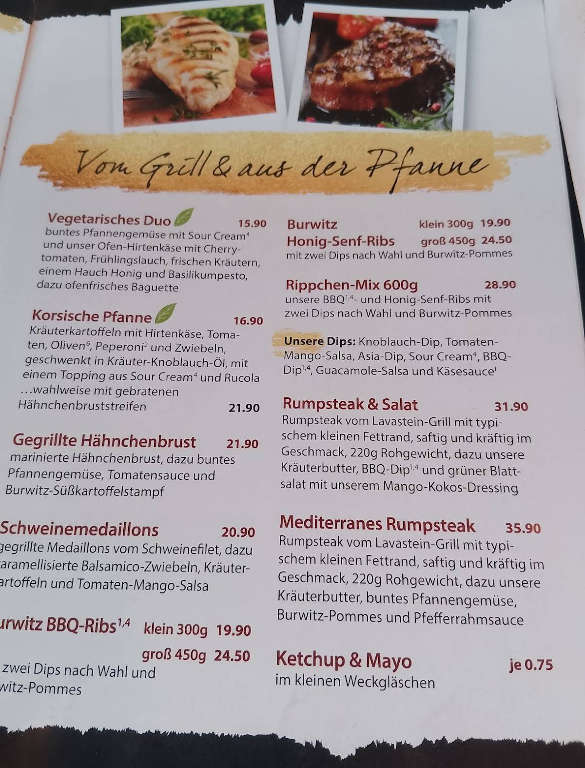 Menu de Burwitz Legendär Rostock