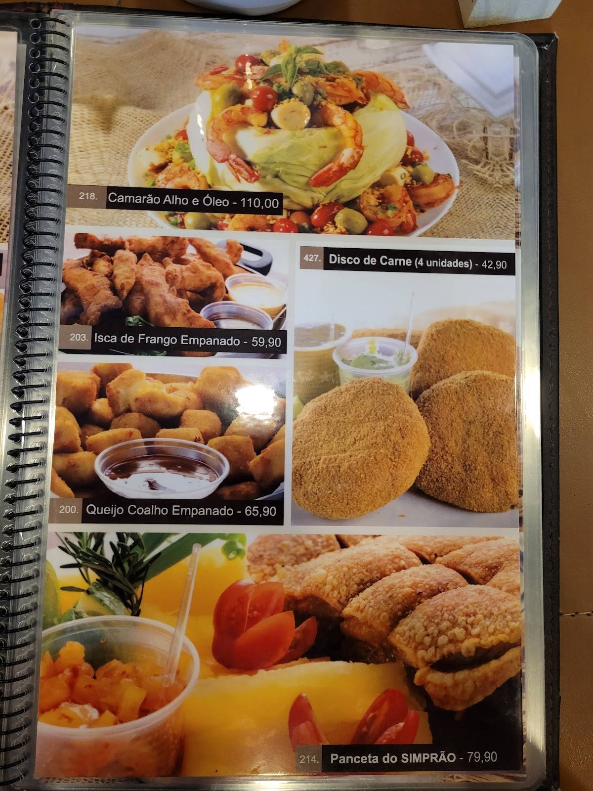 Buteco do Simprão cardápio