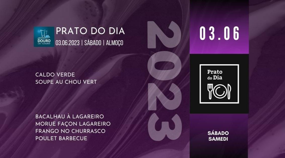 Menu de Café-Restaurant Douro