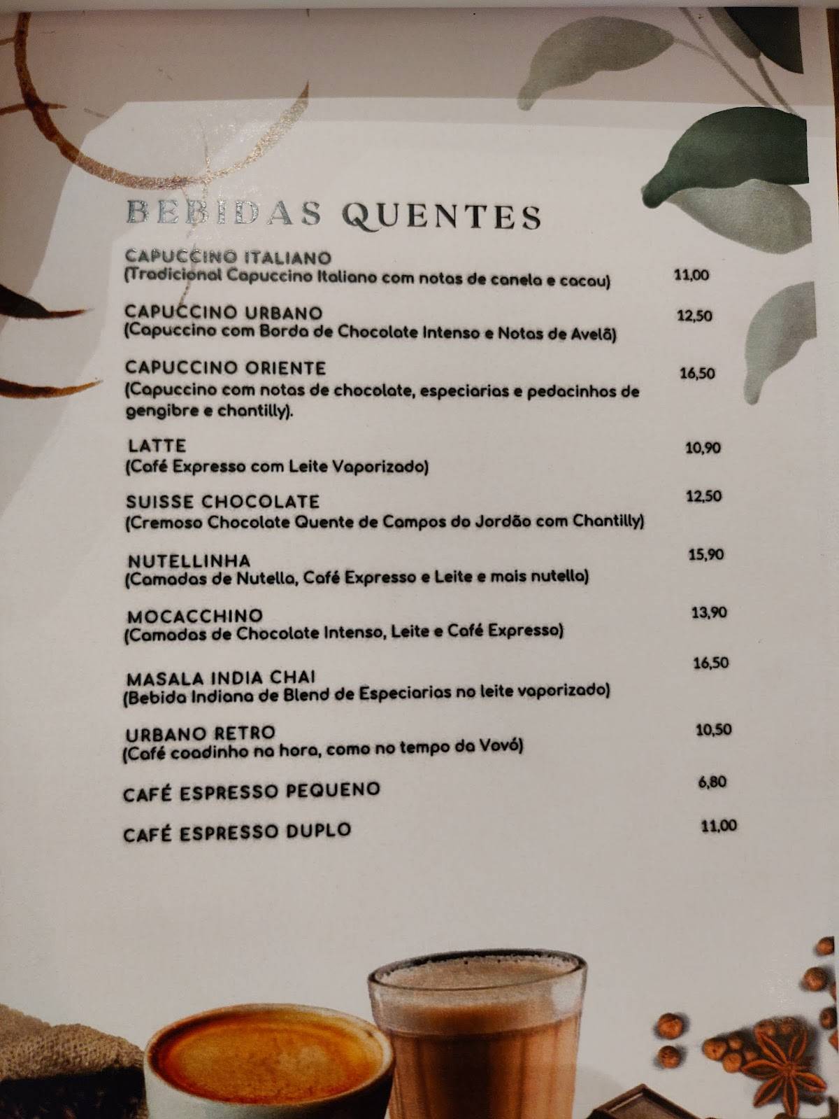 Café Urbano Lounge cardápio