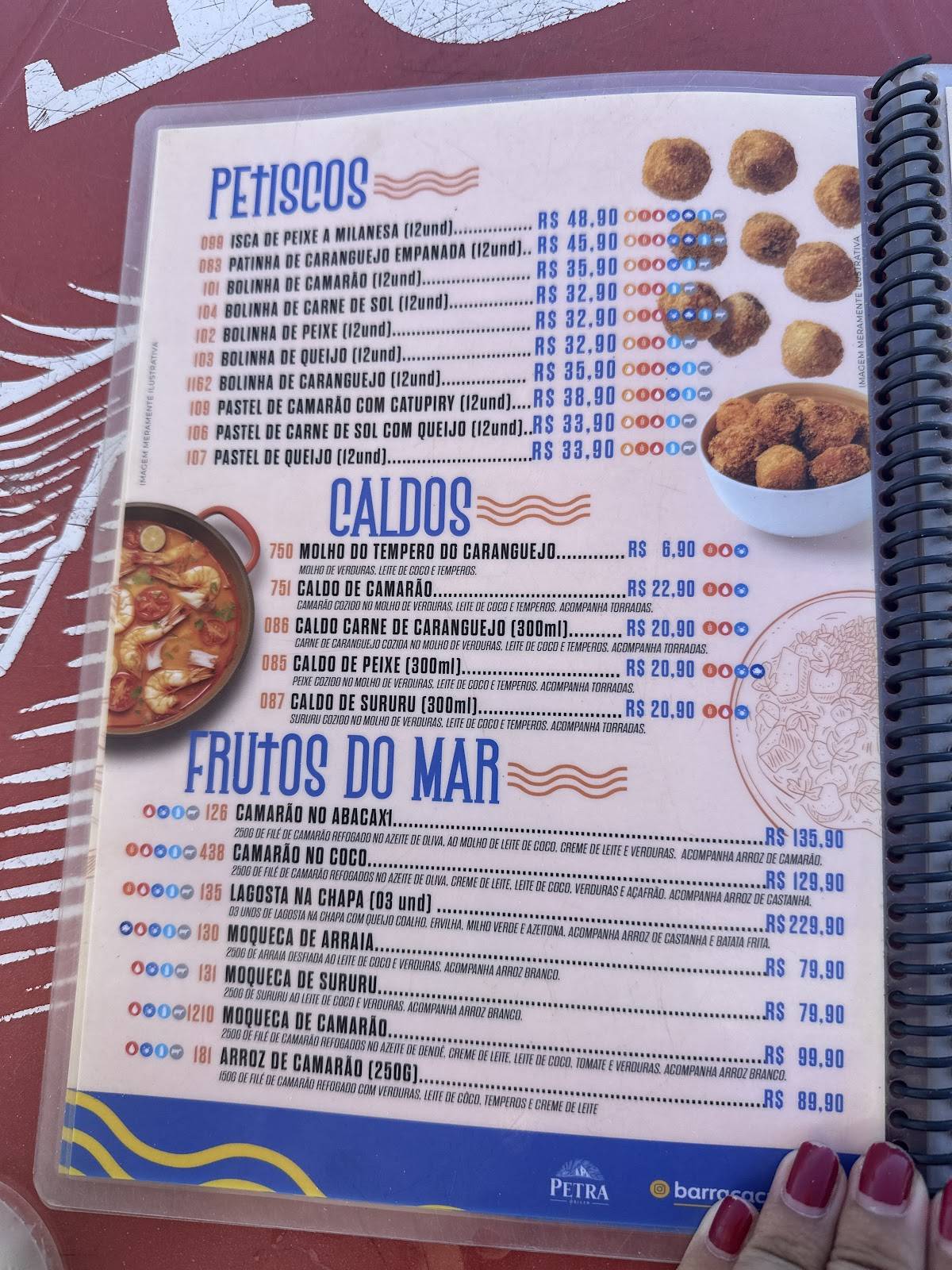 Barraca Cuca Legal cardápio