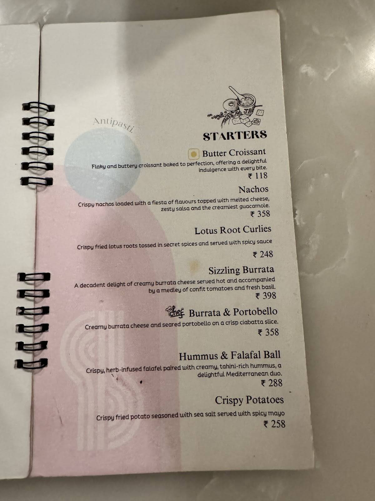 Bellissimo Home Cafe menu