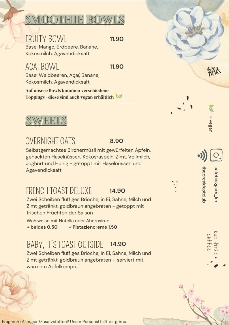 Menu de Café Bloggers
