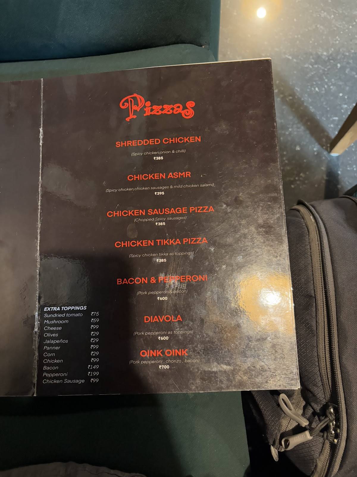 Bob's menu