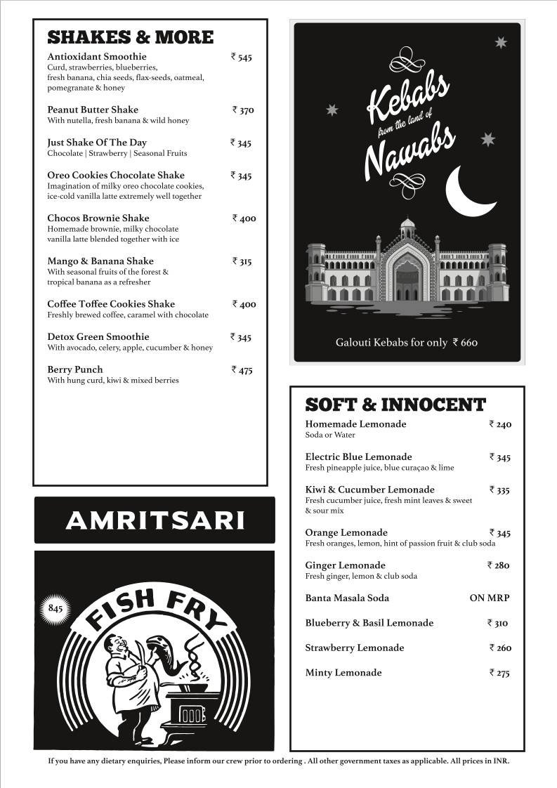Cafe Delhi Heights menu